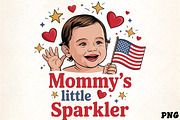 Mommys little sparkler patriotic bab, an Illustration by CrexoraLab (Thumbnail 2 of 4)