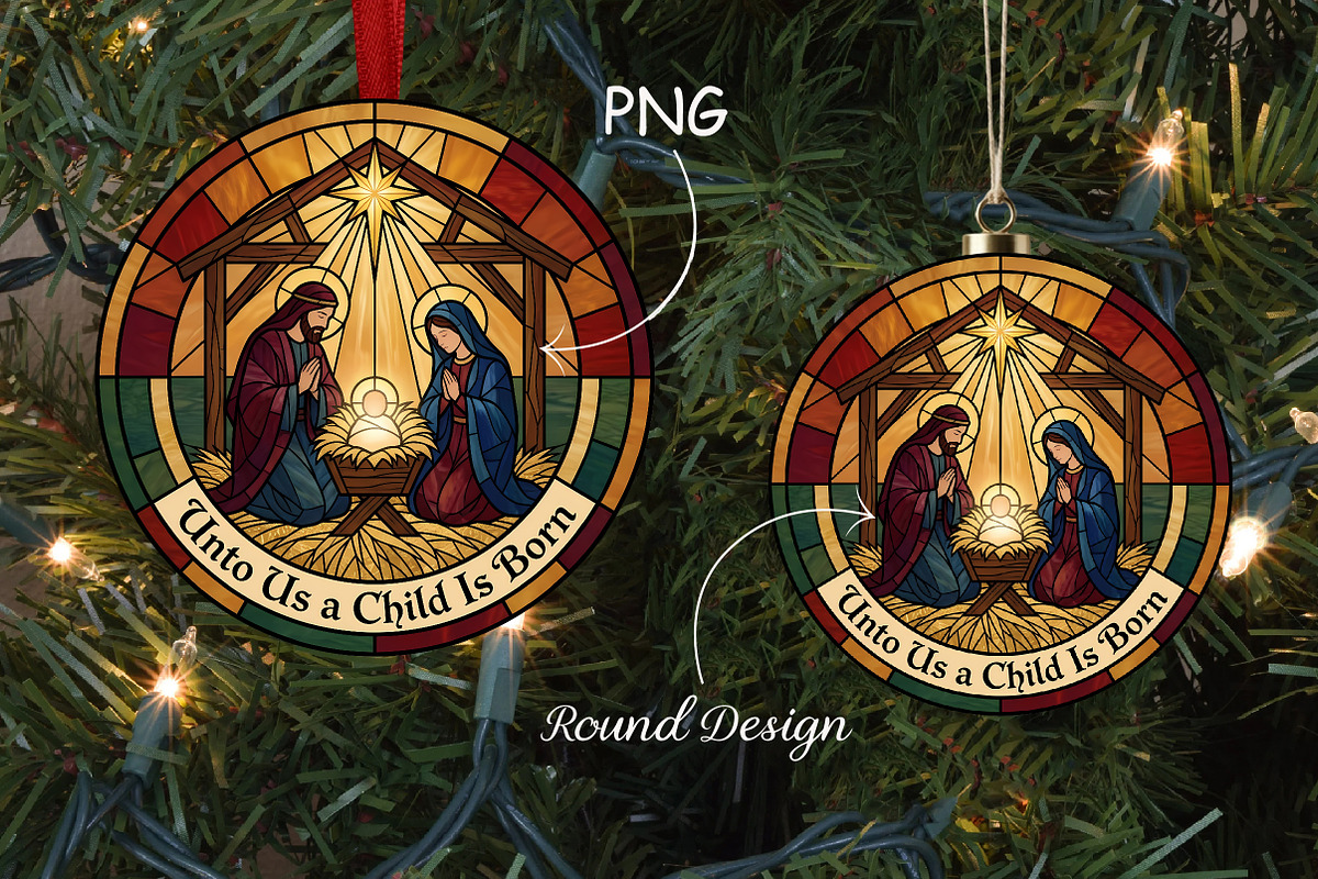 Unto Us A Child Is Born Nativity PNG, a Seasonal Illustration by CrexoraLab (Photo 1 of 3)