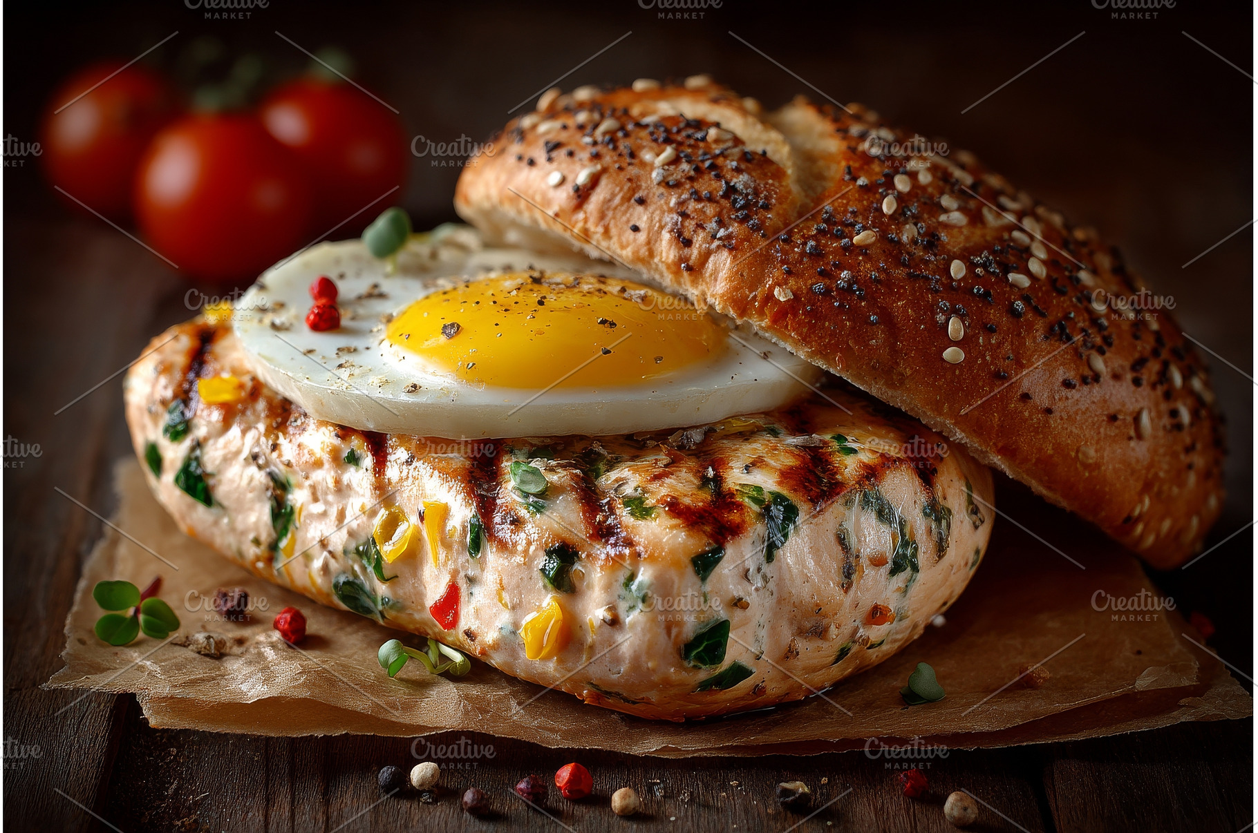 A fresh and tasty chicken burger on, a Food & Drink Photo by ZinetroN
