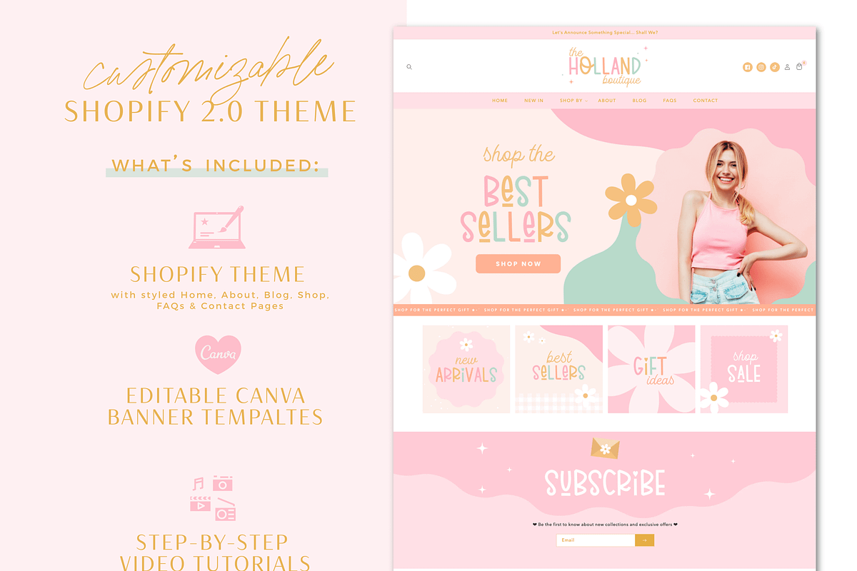 Pastel Boutique Shopify Theme, a Shopify Template by Macarons and Mimosas (Photo 2 of 10)