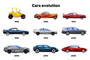 Car Models Evolution Symbols | Pre Designed Photoshop Graphics