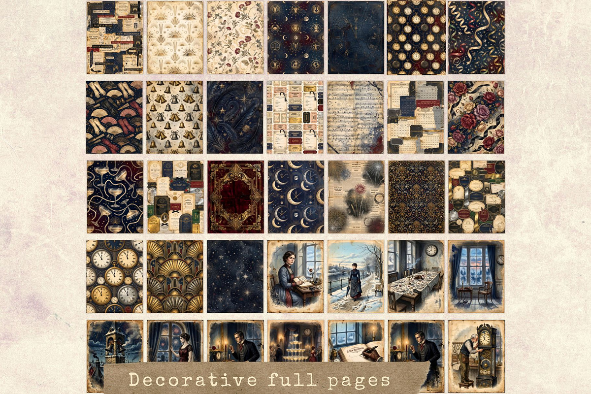 The Last Hour Vintage New Year Kit, a Seasonal Illustration by ThatsDesignArt (Photo 5 of 19)