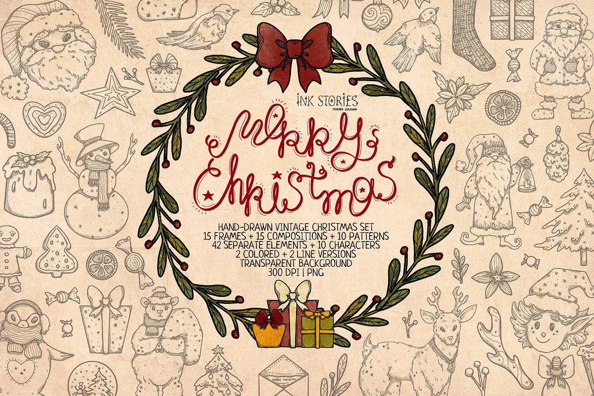 Merry Christmas, a Seasonal Illustration by Ink Stories (Photo 1 of 25)