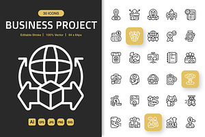 Business Project Icons, an Icon by Spacepixel Creative
