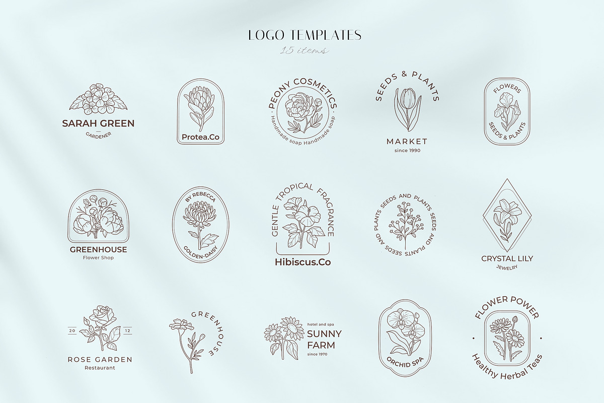Floral logo elements and templates, a Graphic by Vasylyka (Photo 2 of 12)