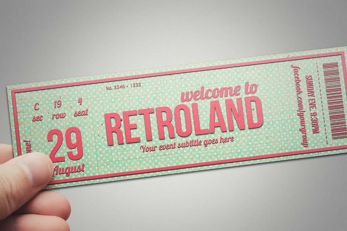 Multipurpose retro ticket 03, a Card Template by Tzochko