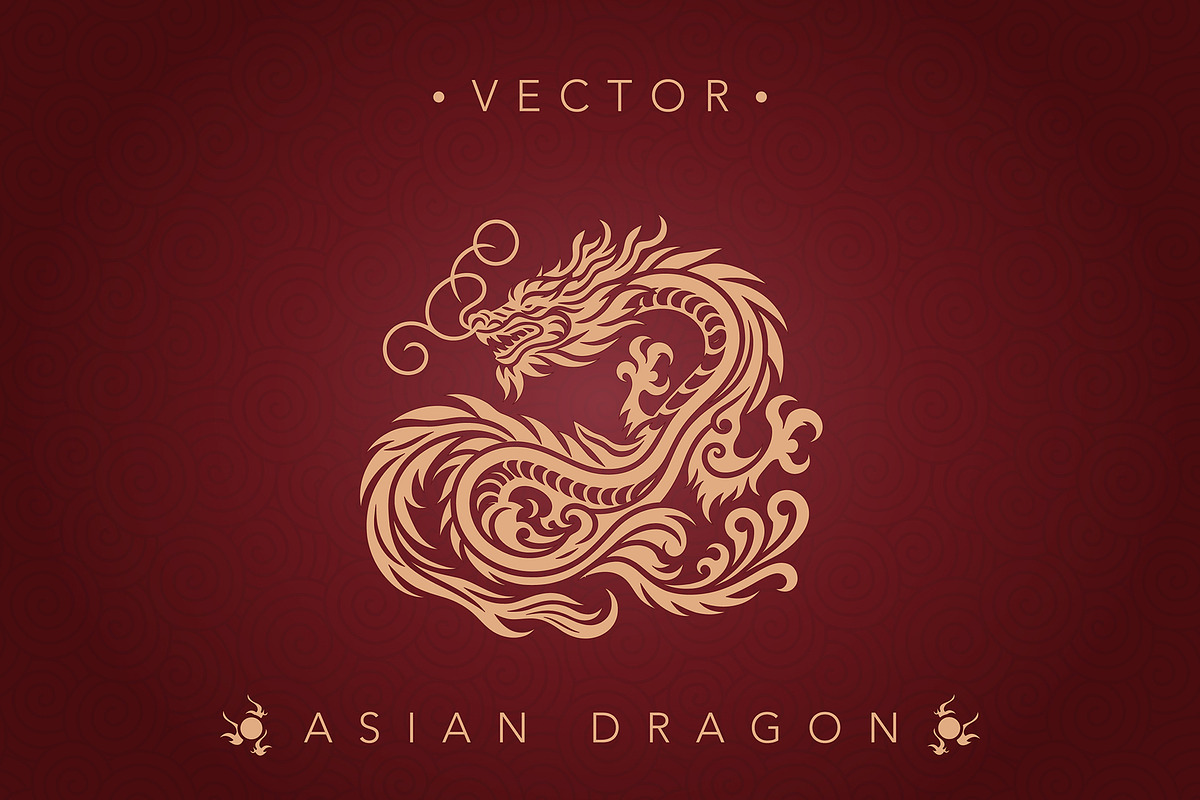 Chinese dragon vector material, an Animal Illustration by DesignFolioHub (Photo 1 of 4)