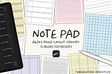 Note Pad Stamp Brushes for Procreate by  in Brushes & More
