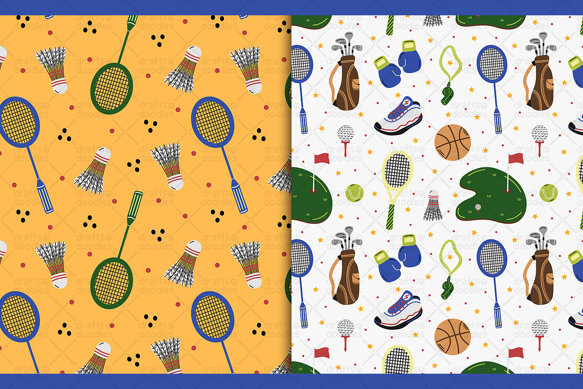 Sports Equipment Graphic Set, a Pattern Graphic by Drafts n Doodles (Photo 9 of 11)