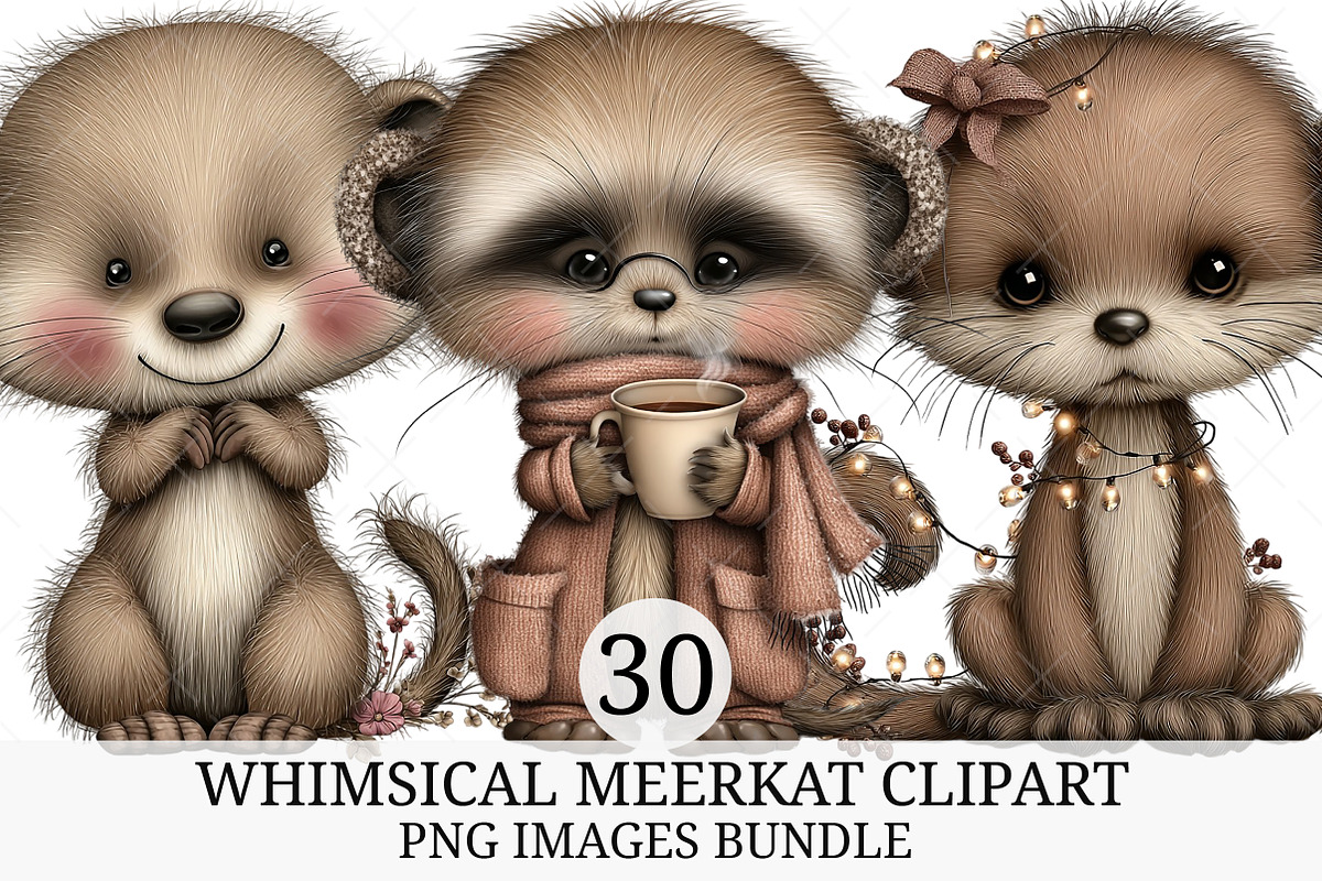 Whimsical Meerkat Clipart, an Illustration by Craft Nest (Photo 1 of 9)