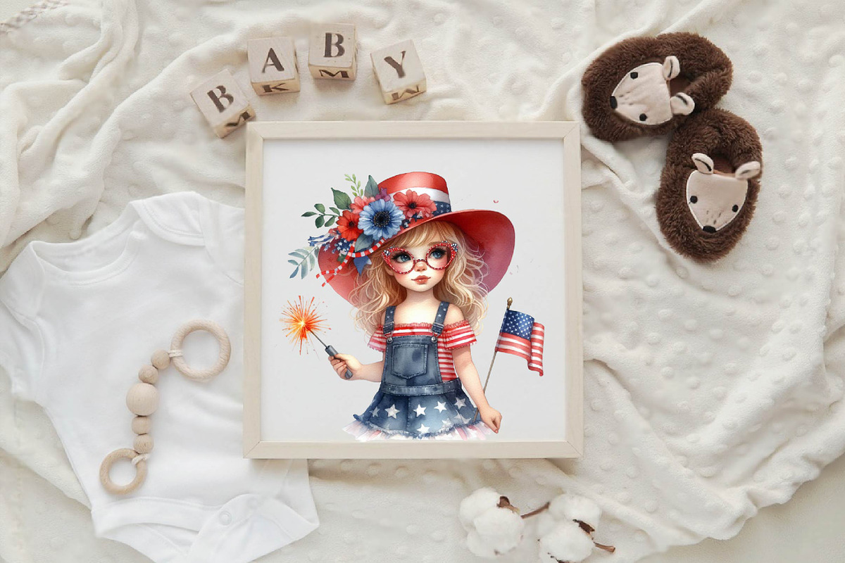 Patriotic July Girls PNG Clipart, an Animal Illustration by Craft Nest (Photo 3 of 4)
