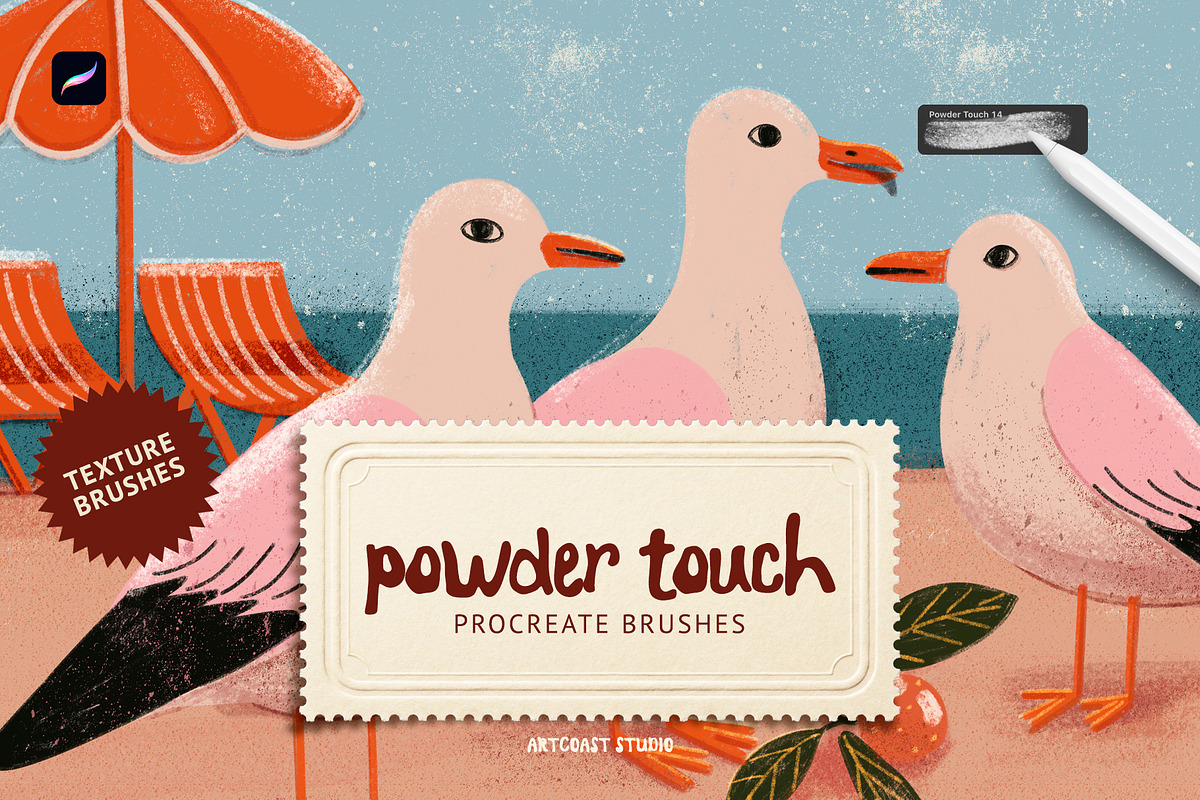 Powder Touch Procreate Texture Brush, a Brush Add-On by Spasibenko Art (Photo 1 of 6)