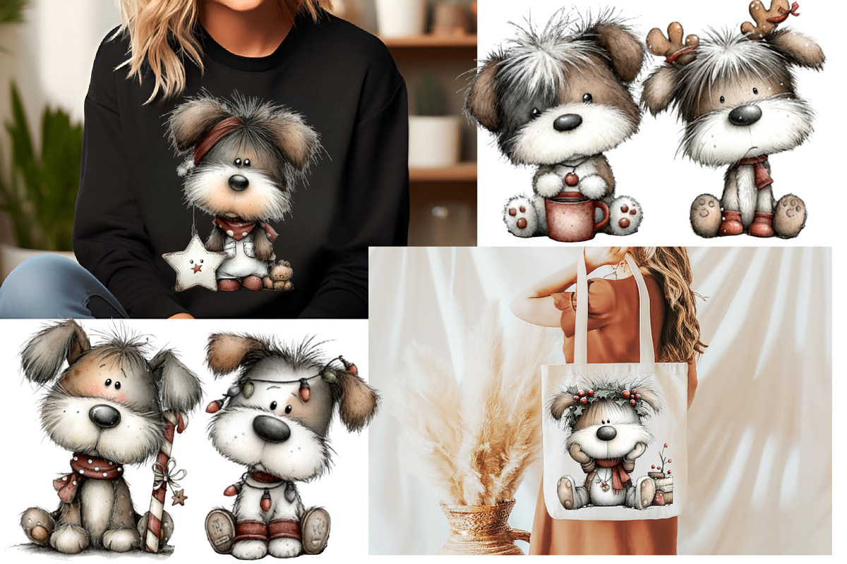 Whimsical Dog Christmas Clipart, an Illustration by Designworld (Photo 5 of 6)