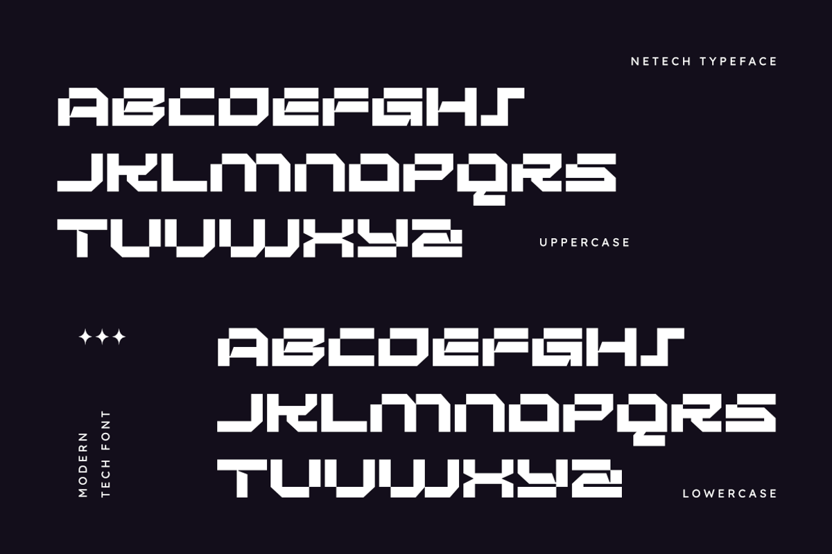 Netech - Modern Futuristic Tech Font, a Symbol Font by Masyafi Studio (Photo 2 of 8)