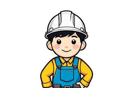 Cute mine worker in uniform