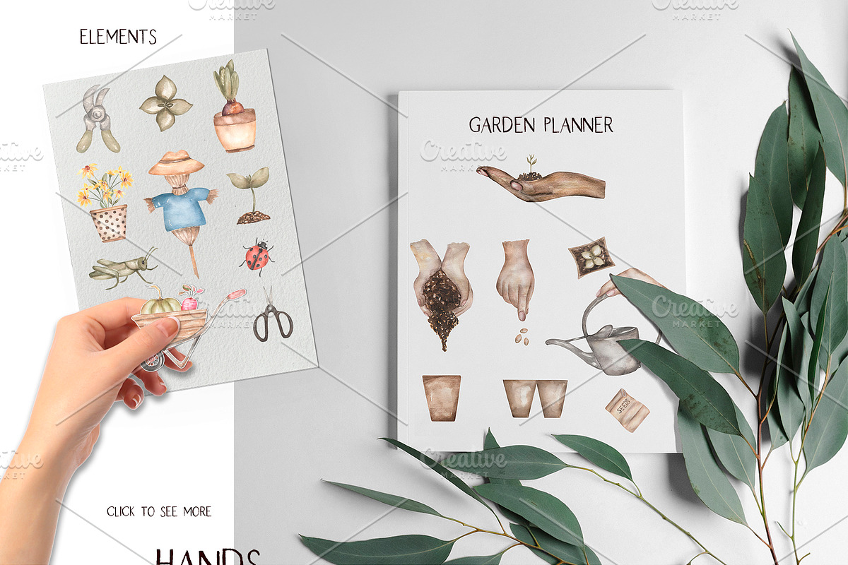 Watercolor Garden Collection, a Work Illustration by MayaNavits (Photo 3 of 13)