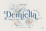 Demiella, a Sans Serif Font by kerismaker (Thumbnail 1 of 12)