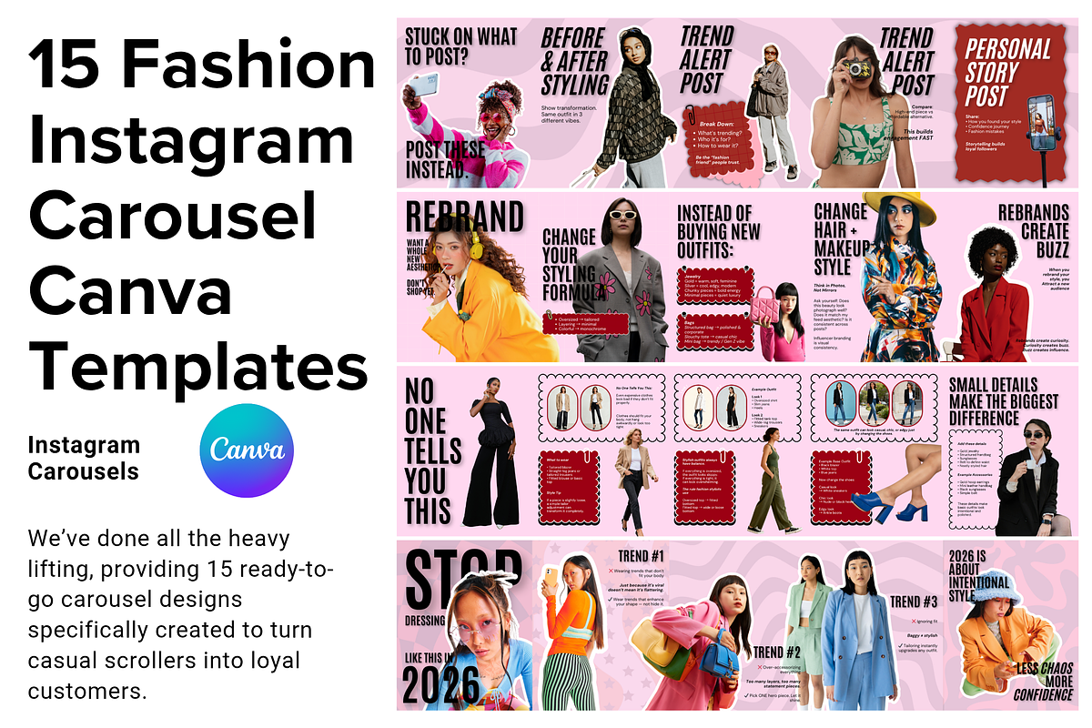 15 Fashion Instagram Carousel Design, a Social Media Template by thecyella.co (Photo 1 of 5)