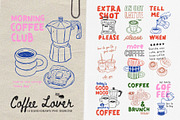 Coffee Lover Designs, an Object Graphic by Lazy Cat (Thumbnail 1 of 7)