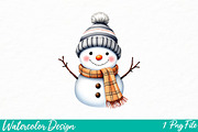 Snowman Png, Sublimation Design, an Illustration by Watercolor design (Thumbnail 1 of 3)