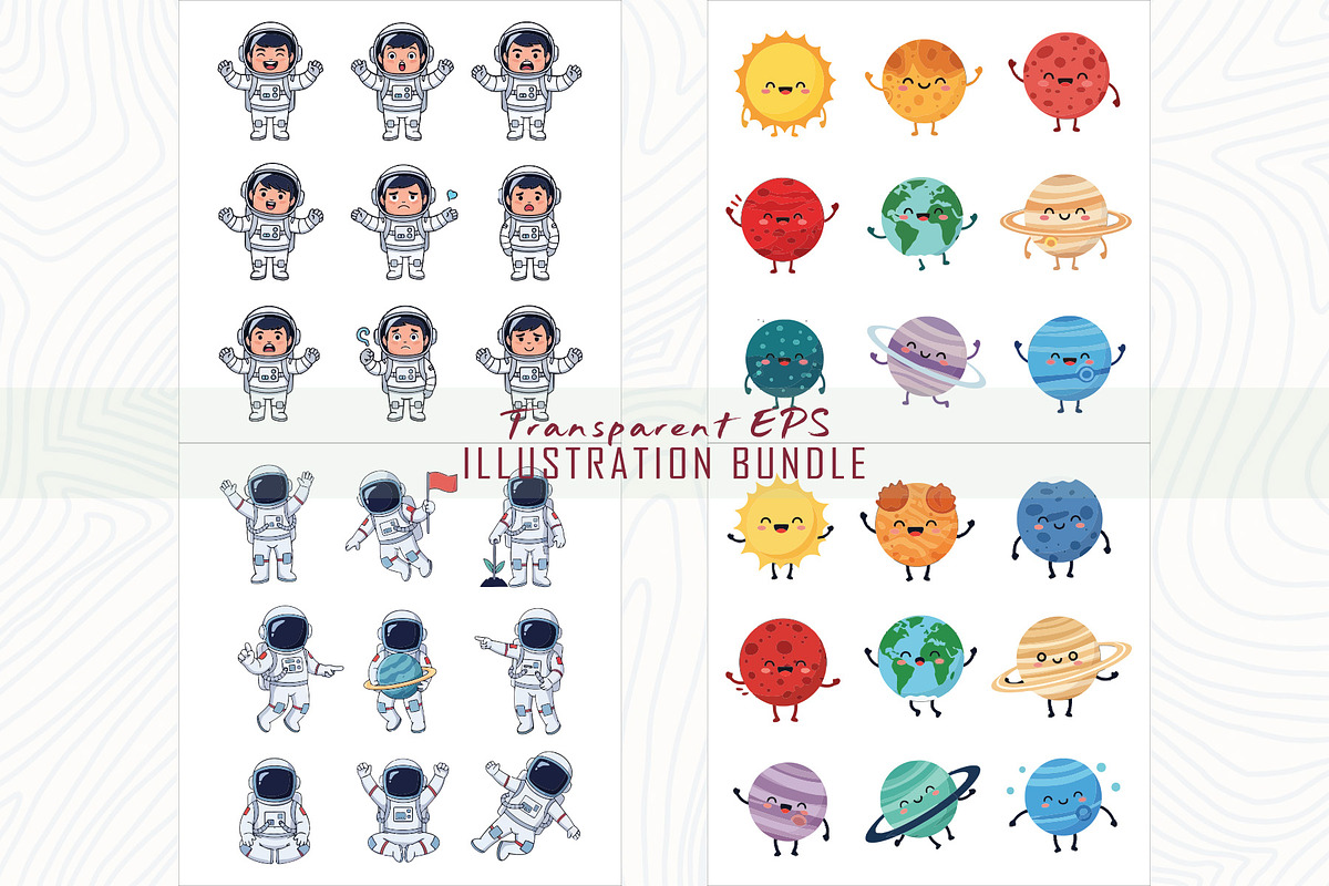Cute astronaut illustrations bundle, an Object Graphic by Sofia's Fashion (Photo 2 of 3)