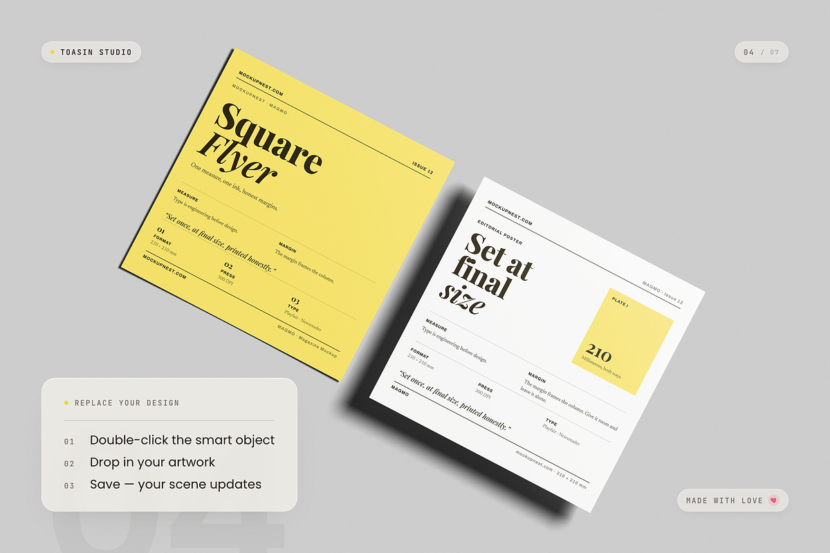 Square Flyer Mockup, an Advertising Mockup by Toasin Studio (Photo 4 of 7)