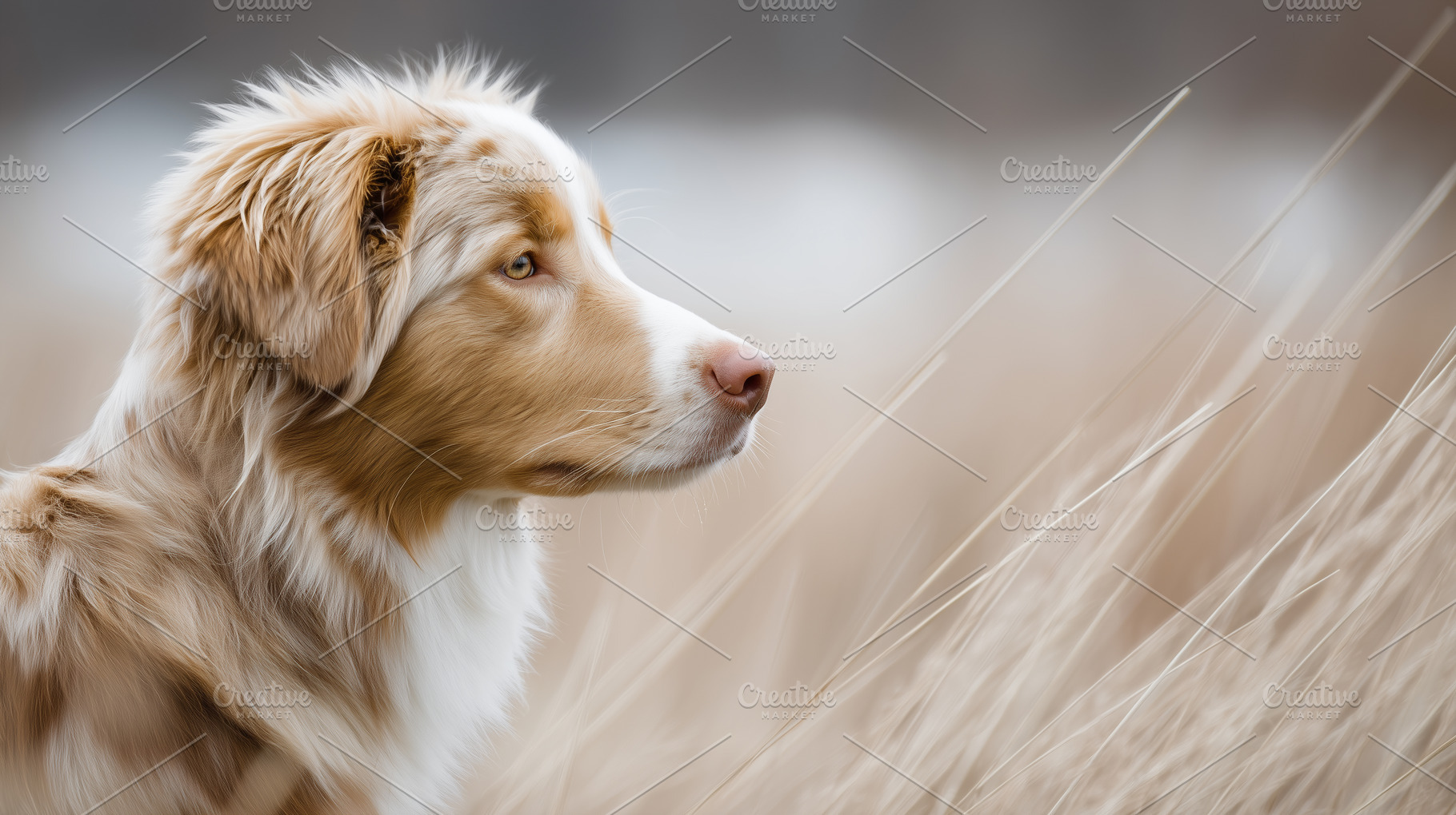 Side profile of Australian Shepherd, an Animal Photo by MistyDay