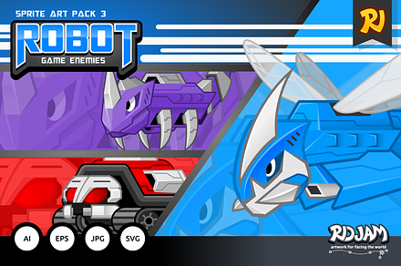 Robot Game Enemies Sprite Art Pack 3