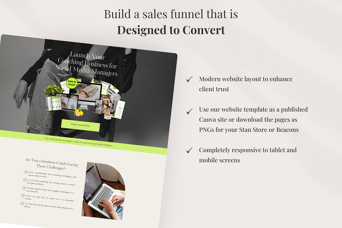 Stan Store Sales Page Template, a Landing Page Template by GlamWebDesigns (Photo 3 of 8)