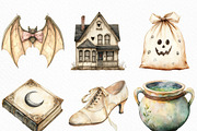 Watercolor Cute Beige Halloween Clip, an Illustration by Craft Nest (Thumbnail 4 of 6)