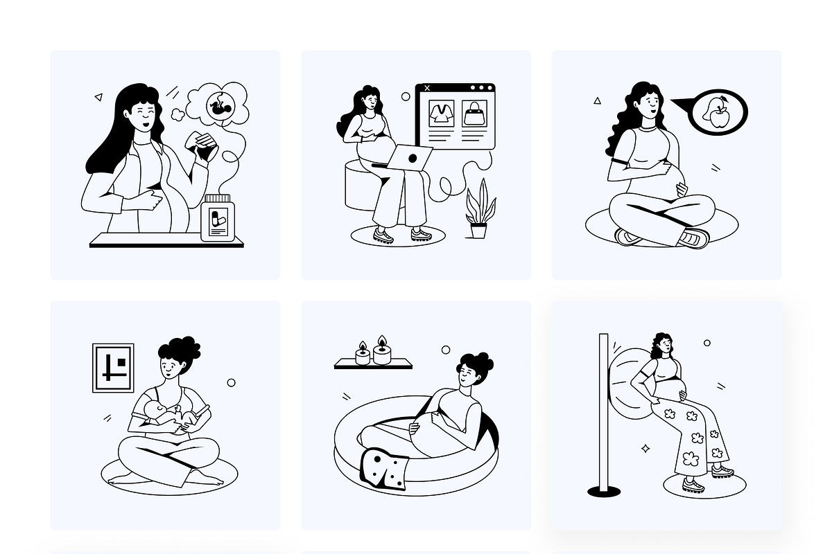 Pregnant Woman Icons, a Duotone Icon by Vectors Market (Photo 12 of 13)