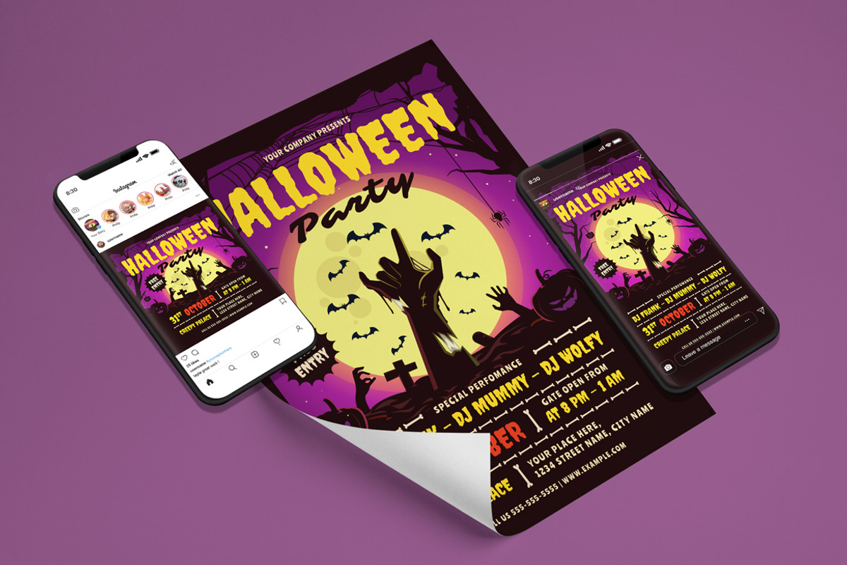 Halloween Party Flyer Set, a Flyer Template by Totem Design Studio (Photo 7 of 8)