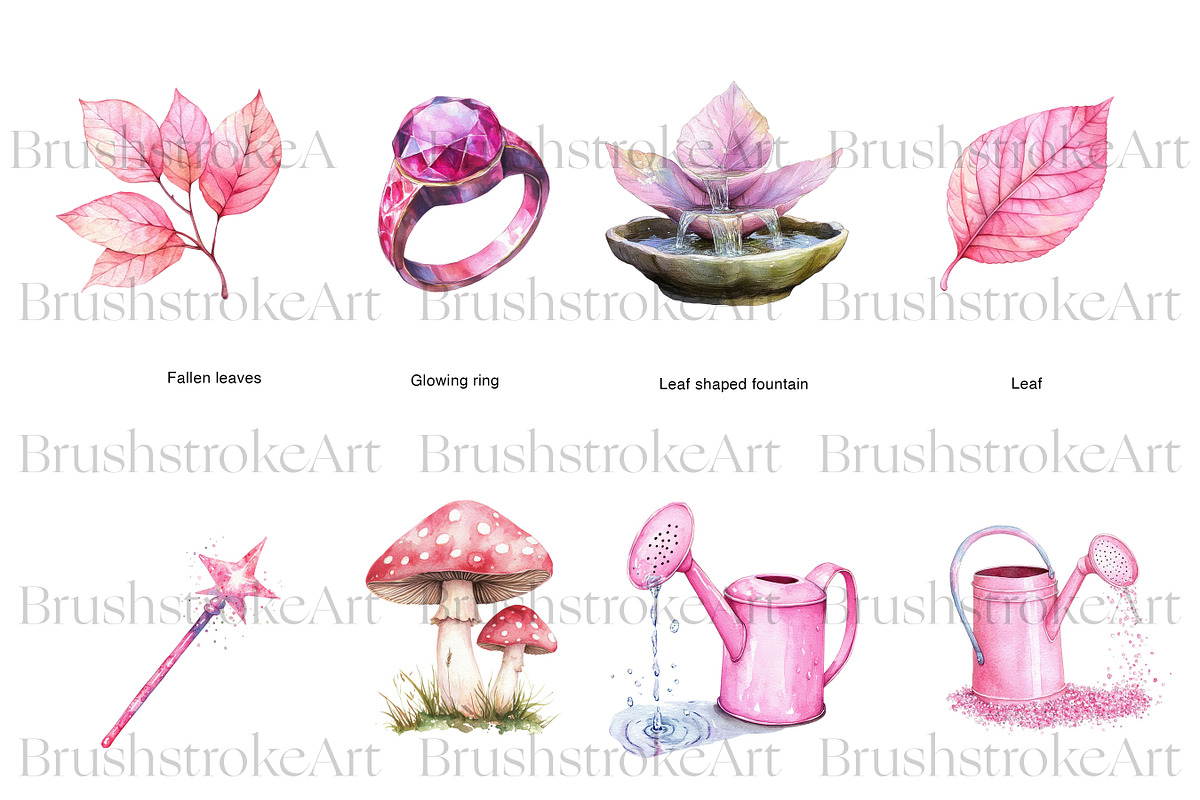 Pink Fairy Clipart, Watercolor Fairy, a Decorative Illustration by BrushstrokeArtGB (Photo 2 of 9)