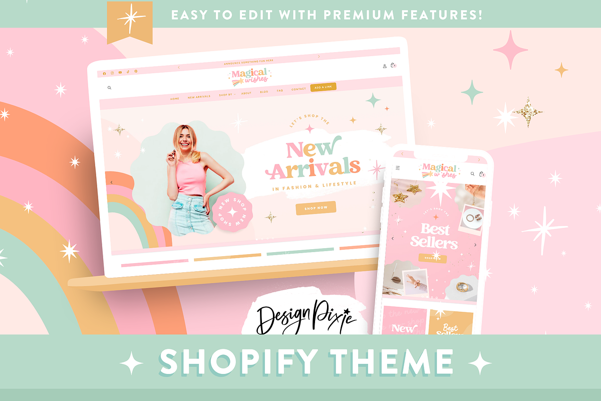 Pastel Rainbow Shopify Theme, a Shopify Template by Design Pixie (Photo 11 of 11)
