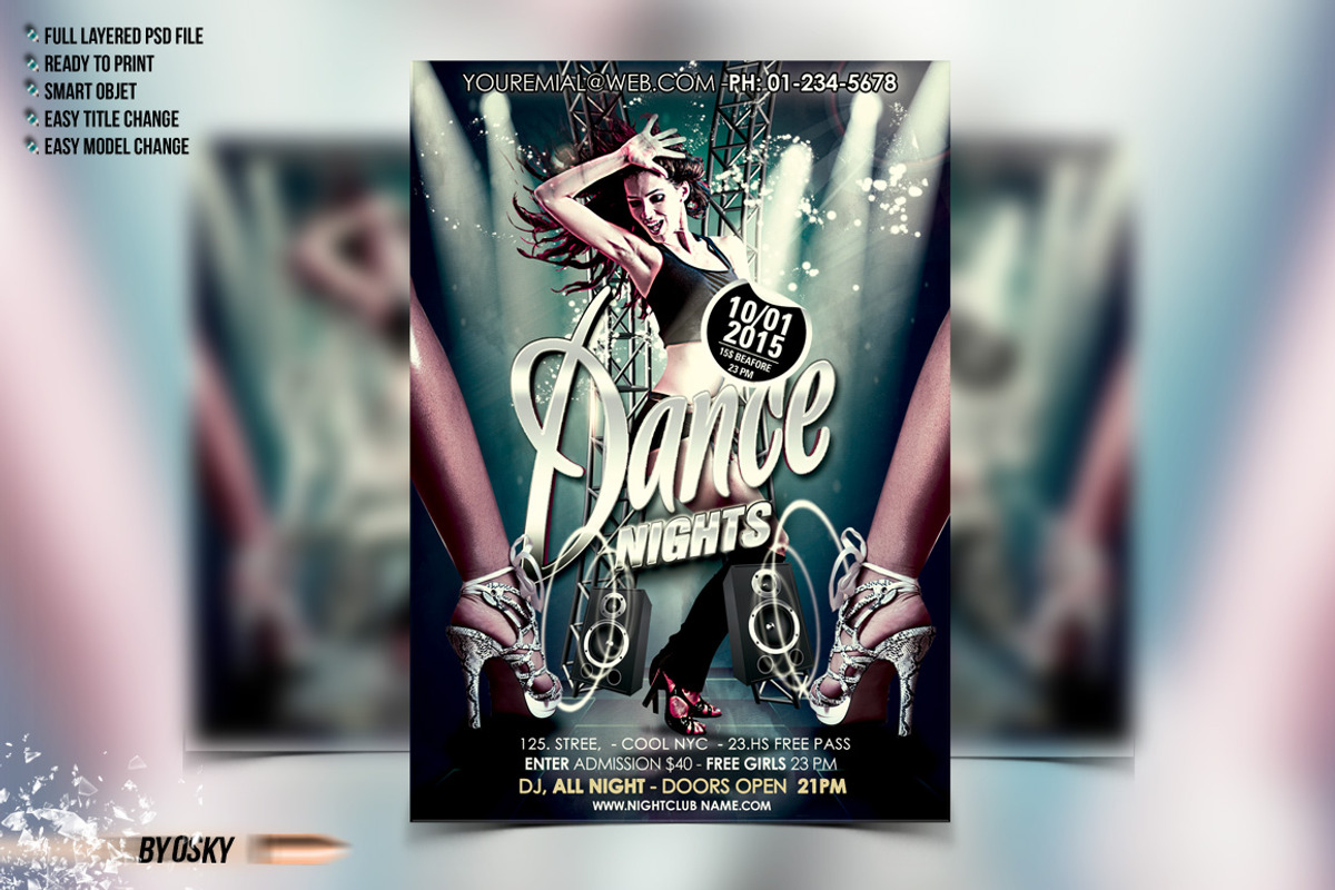 Dance Nights Party, a Flyer Template by Osky (Photo 1 of 4)