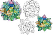 Succulents for coloring pages, a Decorative Illustration by Watercolor fantasy (Thumbnail 7 of 13)