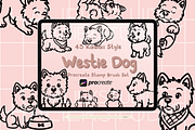 45 Westie Dog Procreate Stamps, a Brush Add-On by HalieKStudio (Thumbnail 1 of 9)