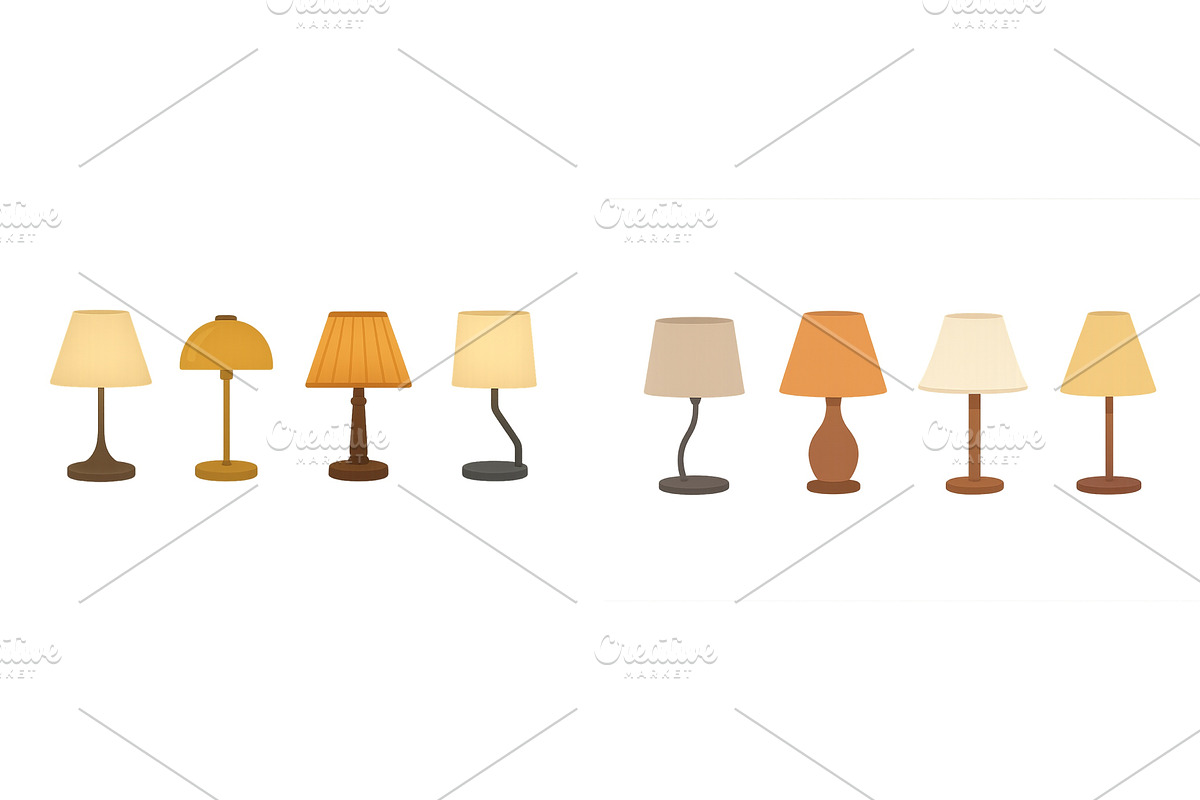 Collection of stylish table lamps, an Object Illustration by ZinetroN
