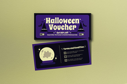 Geometric Halloween Sale Voucher, a Card Template by graphicook