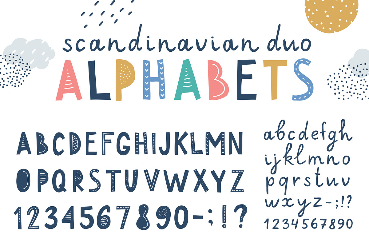 Scandinavian alphabets bundle, a Decorative Illustration by redcollegiya design (Photo 2 of 8)