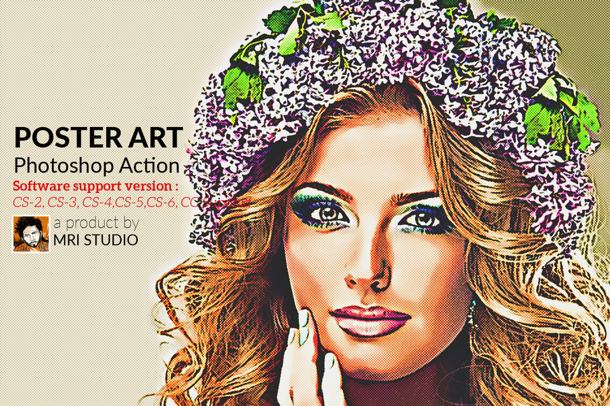 Poster Art Photoshop Action, an Action Add-On by MRI STUDIO (Photo 1 of 6)