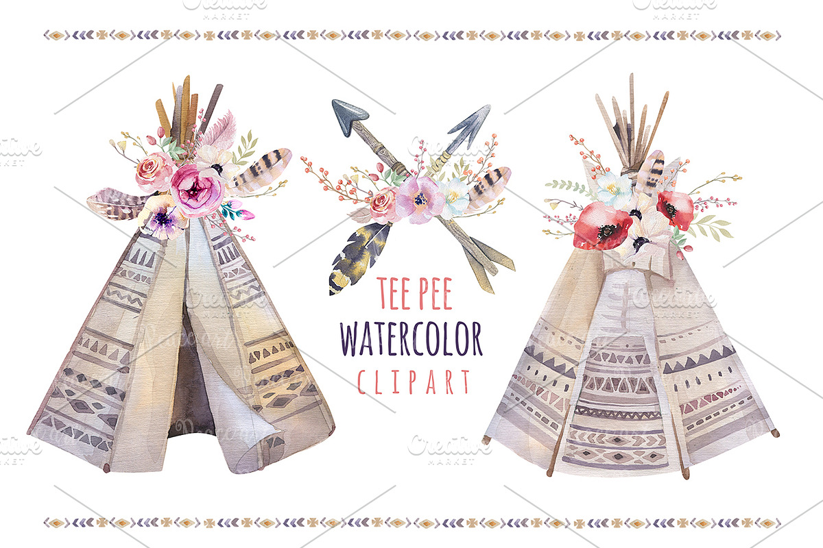 Tribe & Flower boho bundle, a Decorative Illustration by Peace ART (Photo 5 of 6)