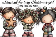 whimsical fantasy Christmas girl, an Illustration by DreamArtGraphic (Thumbnail 1 of 5)