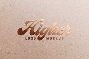 Metallic Copper Foil Logo Mockup