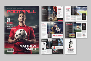Soccer Football Sports Magazine, a Magazine Template by BrandPacks