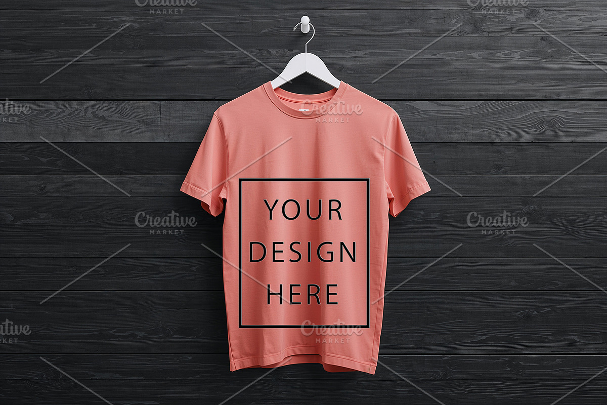 T-Shirt Mockup - Peach Edition, a Shirt Mockup by ForhadGFX (Photo 7 of 12)