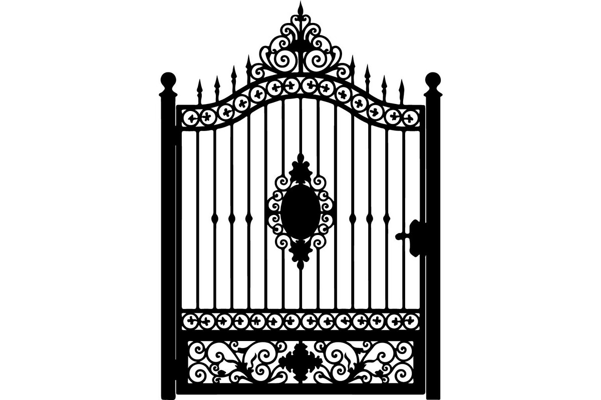 Classic Wrought Iron Gate Silhouette, an Object Graphic by Designer_Momina (Photo 4 of 9)