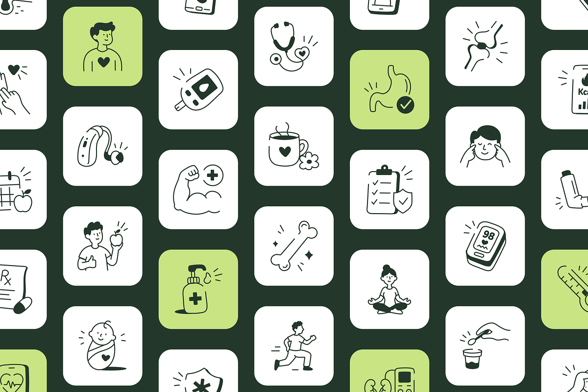 60 Animated Health Doodle Icons, an Outline Icon by Vectors Market (Photo 3 of 4)
