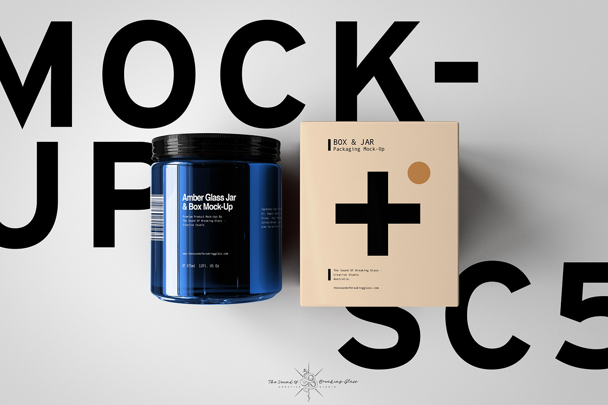 Amber Cosmetics Jar & Box Mock-Up, a Product Mockup by TSOBG (Photo 18 of 18)