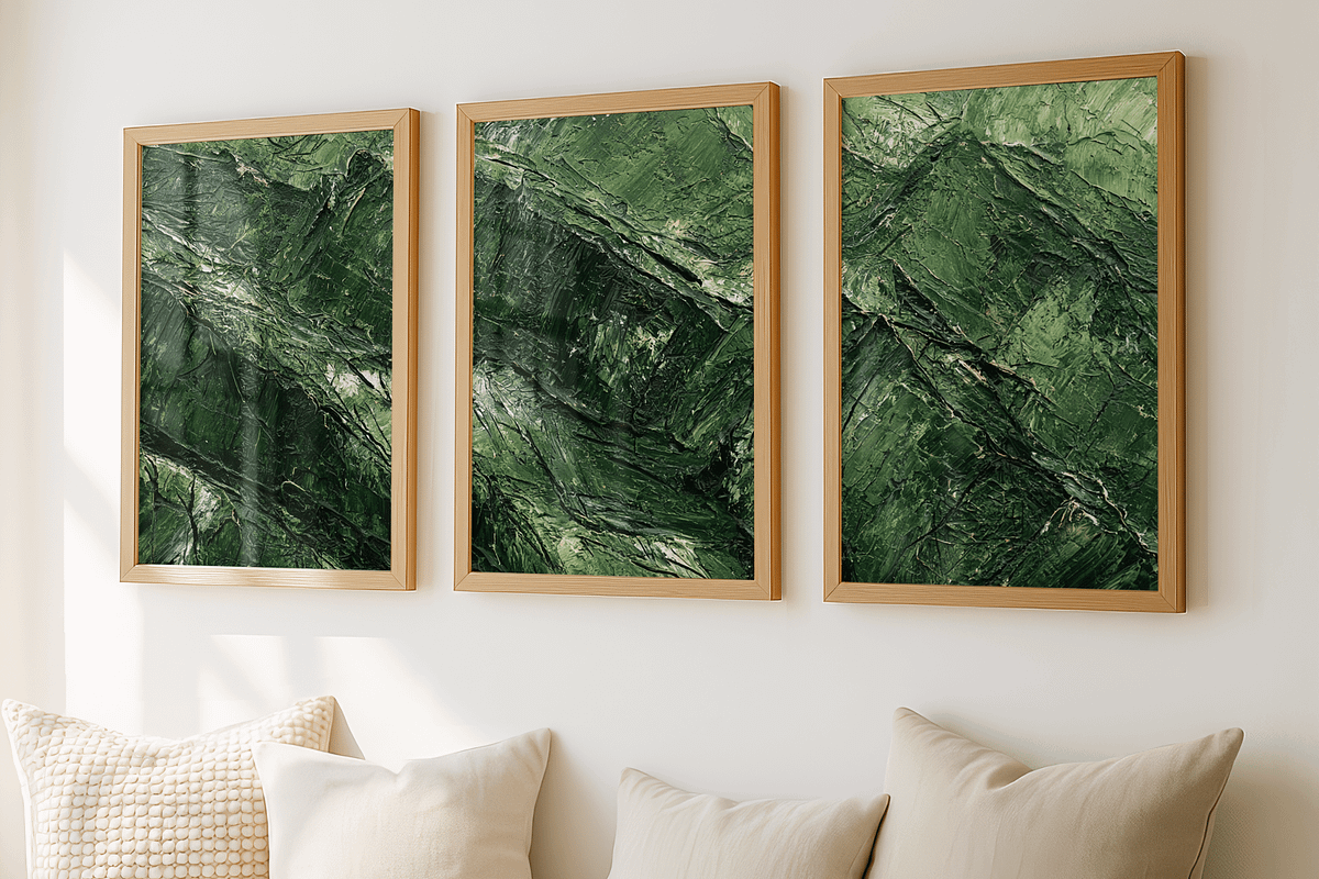 Abstract Emerald Wall Art Set of 3, a Decorative Illustration by PrintablesByFranklyn (Photo 1 of 6)